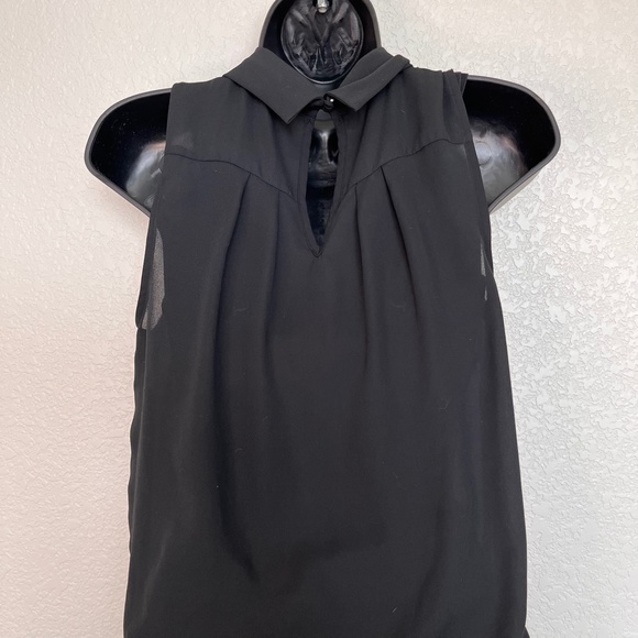 Dressy sheer black high collar tank top - Picture 6 of 10